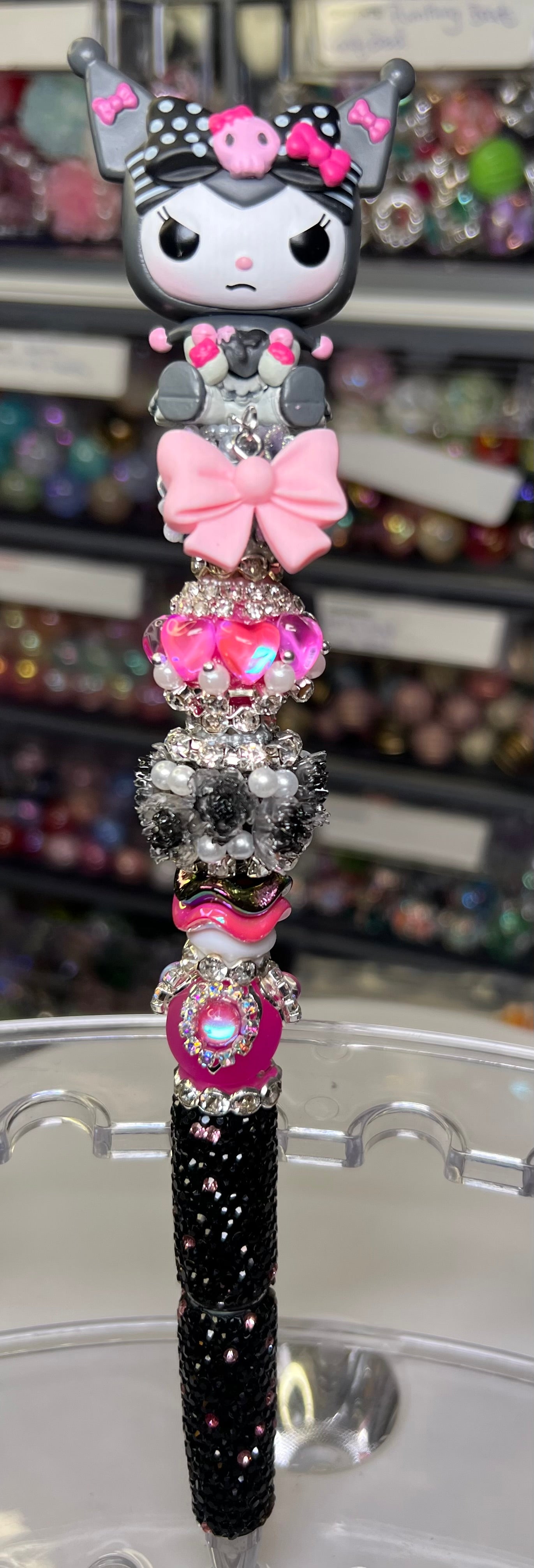 Melody & Kuromi on a Rhinestone Bling Pen & Med Extender