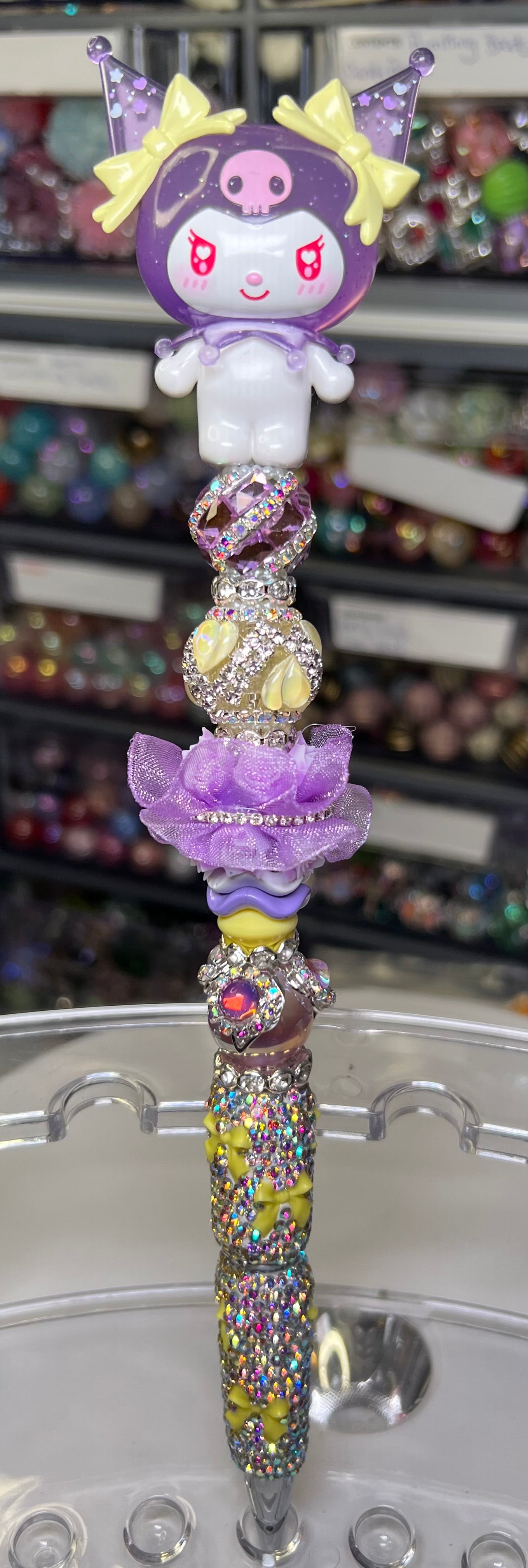 Melody & Kuromi on a Rhinestone Bling Pen & Med Extender