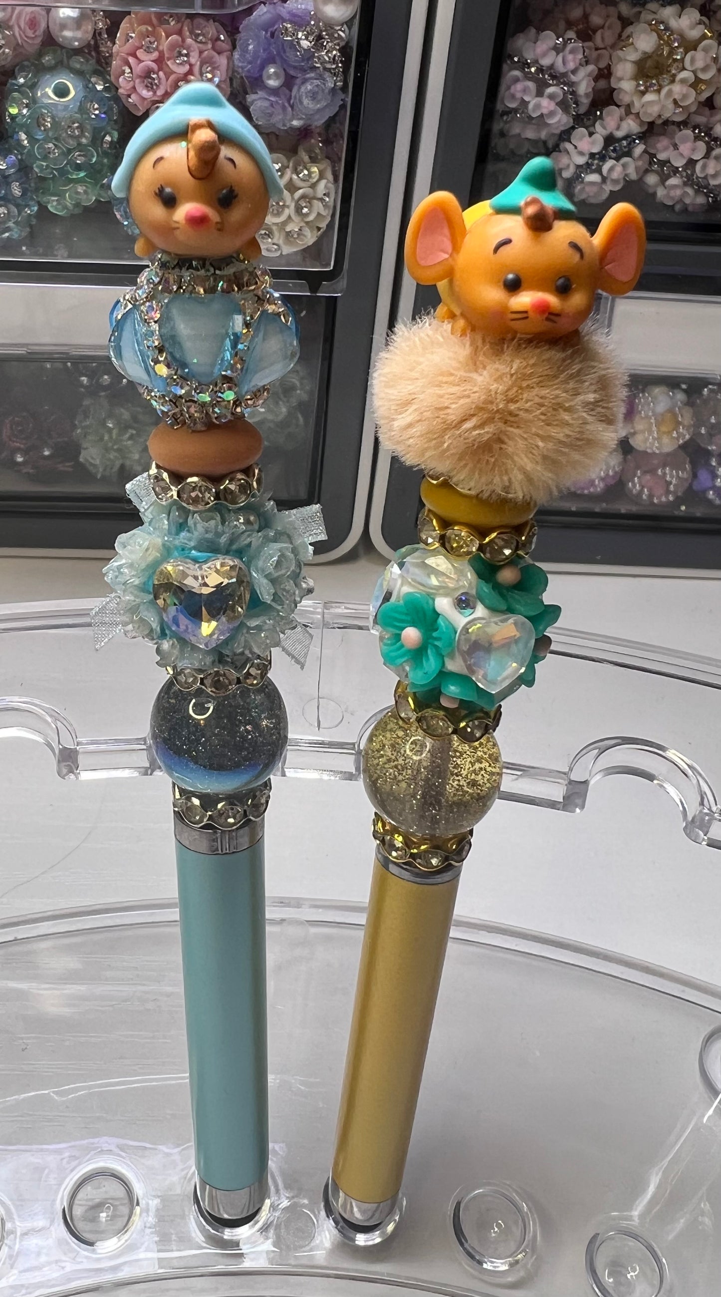 Beadable Suzy & Gus Tsum Tsum on a Stylus Pen