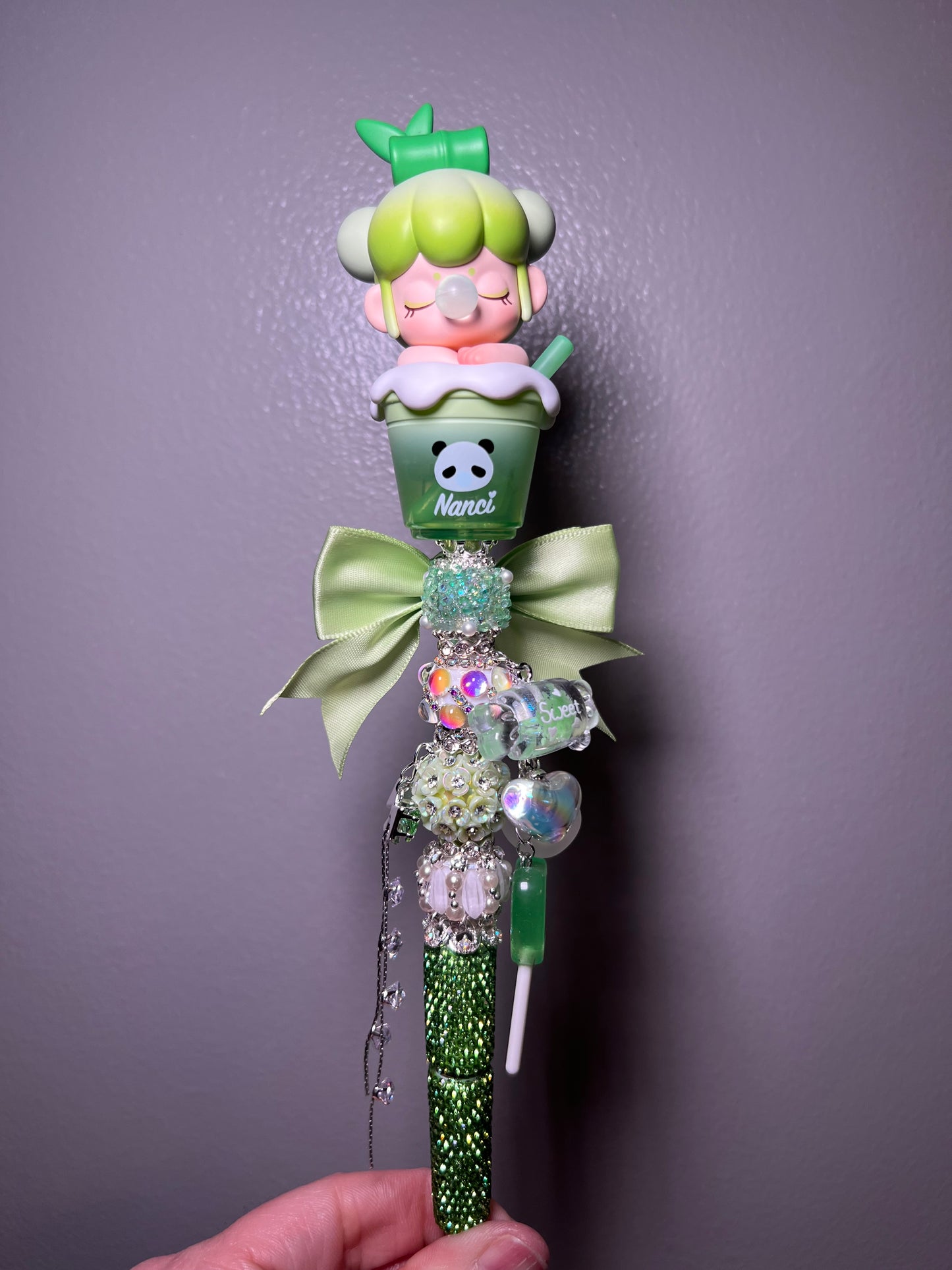 Milk Tea Baby Nancie on Rhinestone Pen Med Extender & Charms
