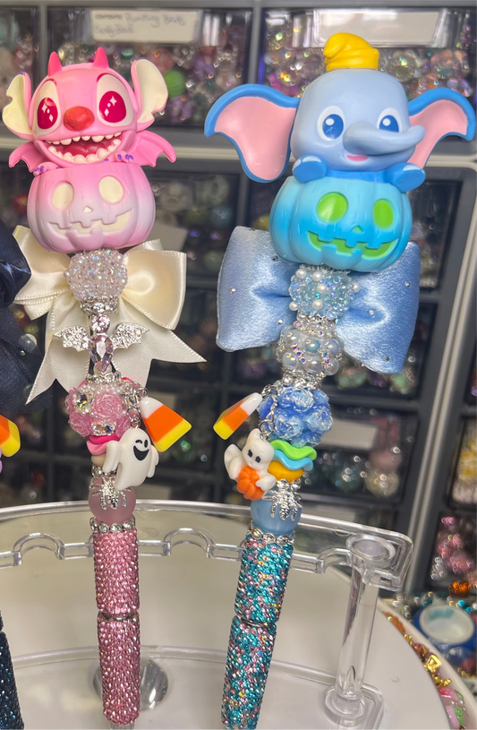 Halloween Characters on Rhinestone and Med Extender Bow & Charms