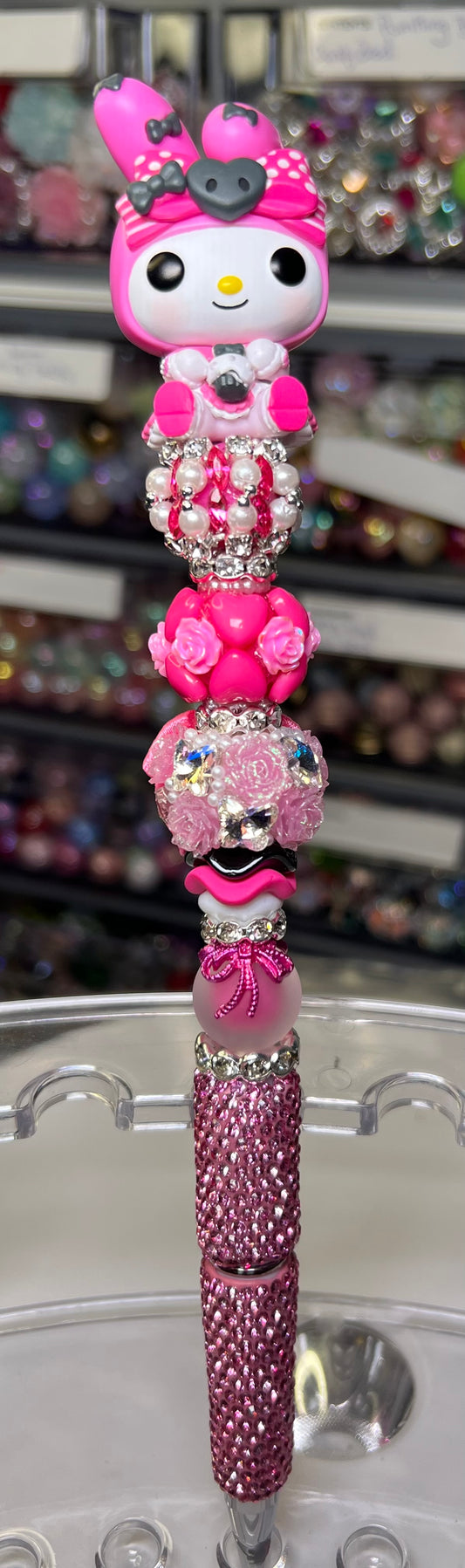 Melody & Kuromi on a Rhinestone Bling Pen & Med Extender